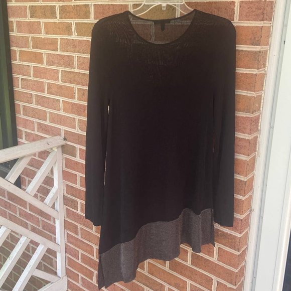 Eileen Fisher Asymmetrical tunic  Top black gray - Picture 5 of 9